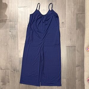 Navy Wide-Leg Spaghetti Strap Jumpsuit